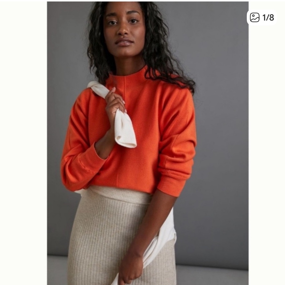 Saturday Sunday by Anthropologie orange mock neck sweater size medium